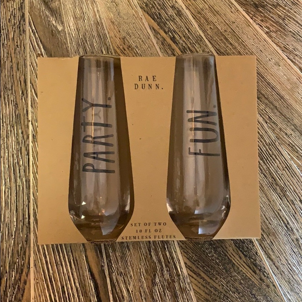 Rae Dunn set of 2 Stemless Champagne Flutes